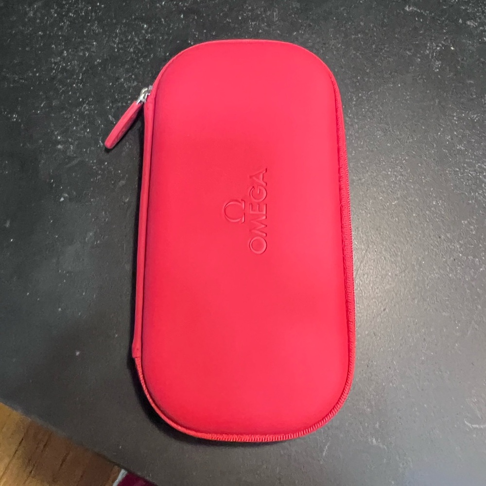 Omega Red Watch Travel Case with Replacement Pins and Holder